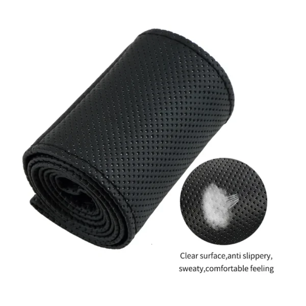 38cm DIY Car Steering Wheel Cover Fiber Leather with Needle Braid on Steering Wheel SkidProof Car Styling Interior accessorie - Image 4