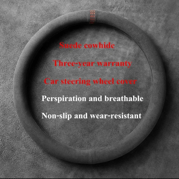 38cm Suede Leather Car Steering Wheel Cover Wear-Resistant For BMW E90 F01 F06 F10 F15 F16 F20 F21 F25 F26 F30 F32 F82 M3 G20 X5 - Image 2