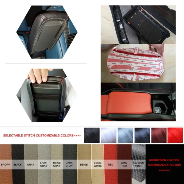 Soft Leather Armrest Cover For VW Tiguan 2014 2015 2016 Car Accessories Interior Center Console Lid Armrest Box Cover Trim - Image 5