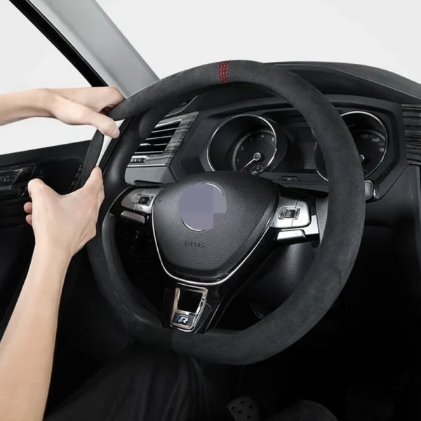 38cm Suede Leather Car Steering Wheel Cover Wear-Resistant For BMW E90 F01 F06 F10 F15 F16 F20 F21 F25 F26 F30 F32 F82 M3 G20 X5 - Image 5