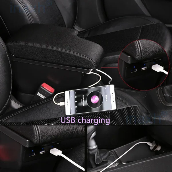 For Toyota Hilux Armrest Box For Toyota Hilux Car Armrest Retrofit Interior Parts Storage box Car Accessories with USB Charging - Image 5