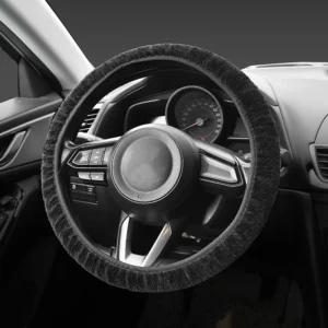 Universal Plush Car Steering Wheel Cover Gearshift Handbrake Protector 38cm Soft High-density Anti-slip Universal Decoration
