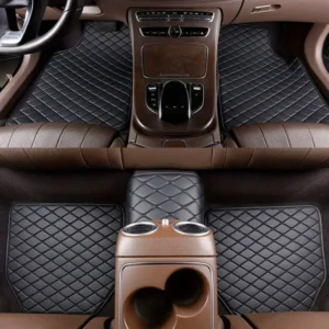 New 5Pcs Set PU Leather Car Floor Mats Waterproof Dust-Proof Auto Foot Pad Set Protector pads Fashion Car Interior Accessories