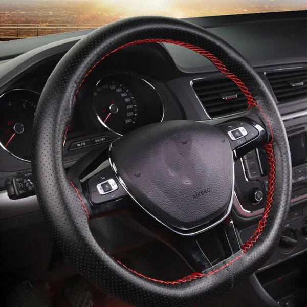 Car Steering Wheel Cover Needles And Braid Thread Artificial Leather Car Covers Suite 3 Color DIY Texture Soft Auto Accessories - Image 6