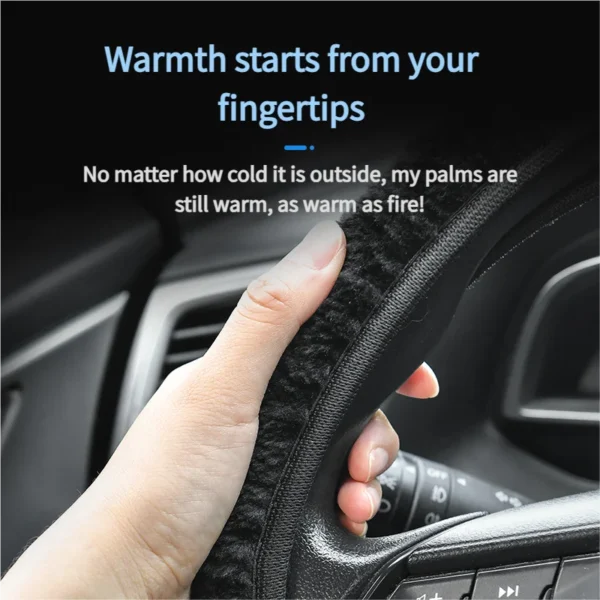 Universal Plush Car Steering Wheel Cover Gearshift Handbrake Protector 38cm Soft High-density Anti-slip Universal Decoration - Image 4