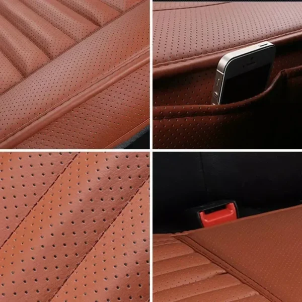 Car Seat Covers Protectors,Luxury PU Leather Breathable Car Interior Seat Cushion Pad Mat for Sedan SUV Truck Jeep Mini Van - Image 6