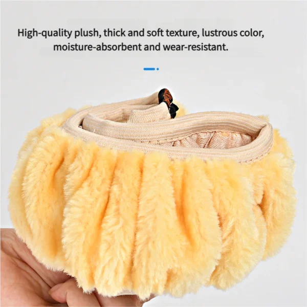 Universal Plush Car Steering Wheel Cover Gearshift Handbrake Protector 38cm Soft High-density Anti-slip Universal Decoration - Image 3