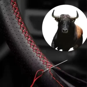 Car Steering Wheel Cover Needles And Braid Thread Artificial Leather Car Covers Suite 2 Color DIY Texture Soft Auto Accessories