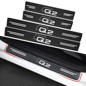 Leather Car Door Sill Plate Protector Stickers arbon Fiber Anti-Scratch Stickers Auto Interior For Audi Q2 Car Accessorie