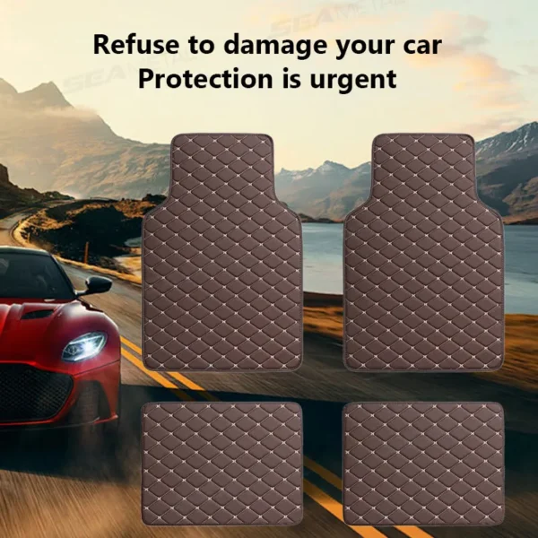 BLALION Car Floor Mats 4PCS Universal PU Waterproof Auto Foot Pad Protector Carpet Front and Rear Mats Set Interior Accessories - Image 2