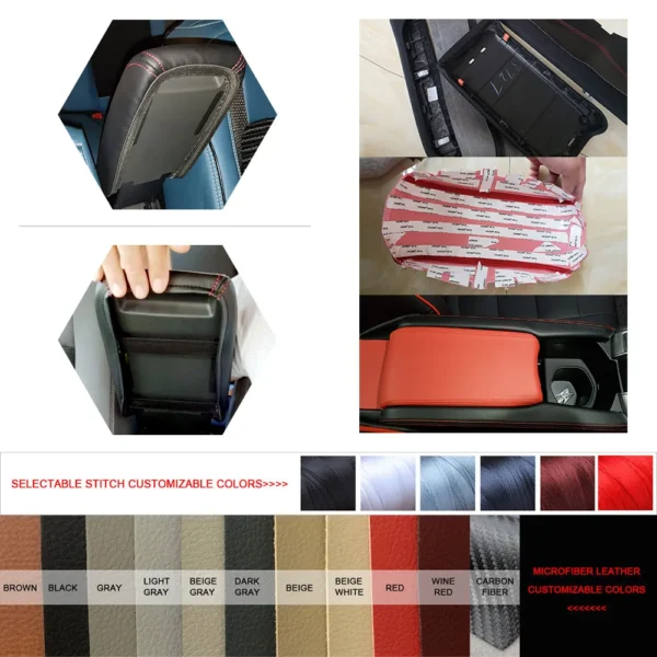 Soft Leather Center Armrest Cover For Toyota RAV4 2016 2017 2018 Car Interior Center Control Armrest Box Surface Cover Trim - Image 6
