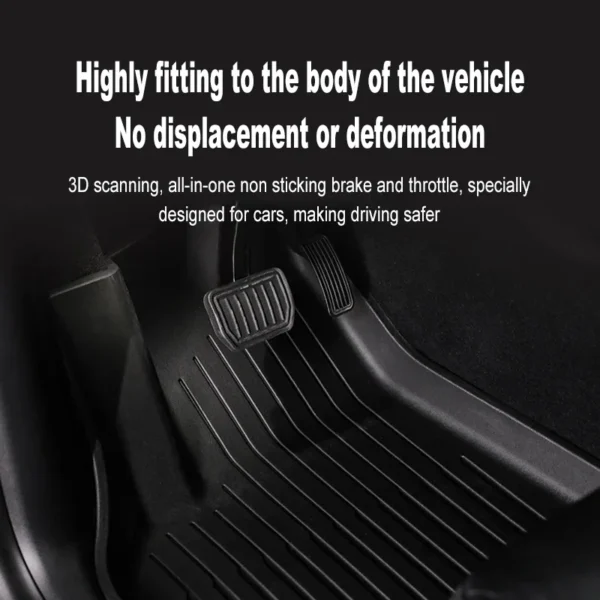 TPE Car Floor Mats For Tesla Model 3 Highland New Model Y 2019-2025 Luggage Mat Set Four Seasons Waterproof Anti-slip Trunk Mat - Image 4
