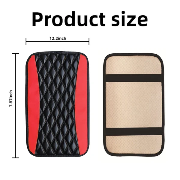 Car Armrest Cover Mat Universal PU Leather Car Interior Central Armrest Box Pad Non Slip Decor Mat Universal Accessories (Black) - Image 5