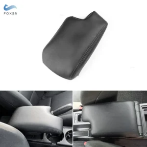 For BMW 3 Series E46 1998- 2005 LHD Car Accessories Interior Center Console Lid Armrest Box Leather Cover Decor Trim Black