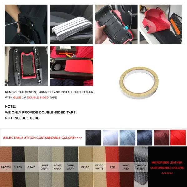 LHD For Honda Accord 9th 2014 2015 2016 Car Interior Center Control Armrest Box Cover Trim Microfiber Leather Accessories - Image 5